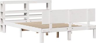 vidaXL Vidaxl - Estructura De Cama Con Cabecero Madera Pino Blanco 135x190 Cm