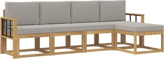 vidaXL Conjunto De Sof&aacute;s De Exterior 5 Uds. Blanco Y Gris Claro Vidaxl