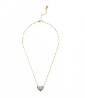 Native Gem Womens Ombr&eacute; Crystal Heart Necklace In Blue