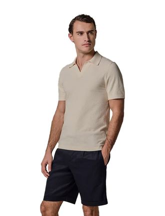 Profuomo Poloshirt Profuomo beige v-hals