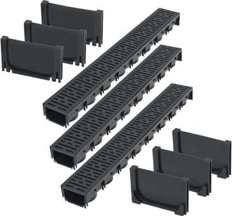 vidaXL Canalette di Drenaggio in Plastica 3 m - Vidaxl