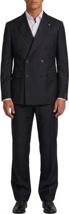 Tagliatore Black Peaked Lapel Suit