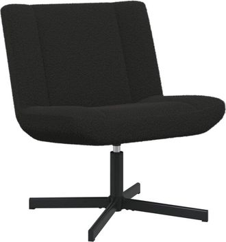 vidaXL Swivel Chair Black 63 x 75 x 76 cm Sheepskin vidaXL