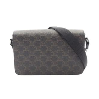 Celine Pre-owned Cross Body Bags, male, Black, Size: ONE SIZE Pre-owned Triomphe Messenger Shoulder Bag