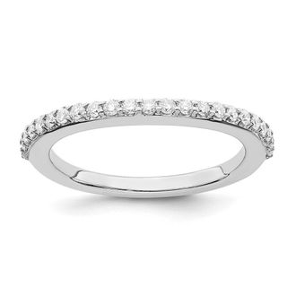 Diamond2Deal 14k White Gold Lab Grown Diamond Wedding Band Ring 0.33Ct Clarity- VS Color- D-E