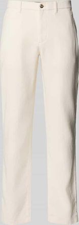 Tommy Hilfiger Slim Fit Leinenhose mit Logo-Stitching Modell DENTON SORONA in Kitt, Gr&ouml;&szlig;e 31/32