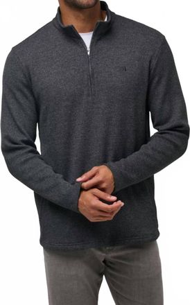 Travis Mathew Last Sunset Quarter Zip Sweater In Dark Grey