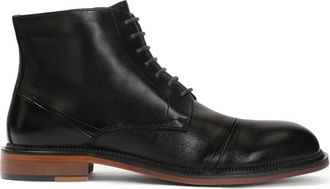 Kazar Elegante herenlaarzen met gebonden bovenwerk. Dit product valt groot uit. - Heren - Veterlaarzen - Zwart - 43 EU - Leer - Schoenen