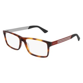 Gucci Havana Rode Transparante Bril - unisex - Brillen - Bruin - 57 MM - Accessoires