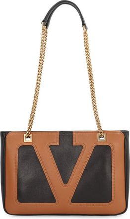 Valentino Garavani Black/Brown Viva Superstar Small Tote