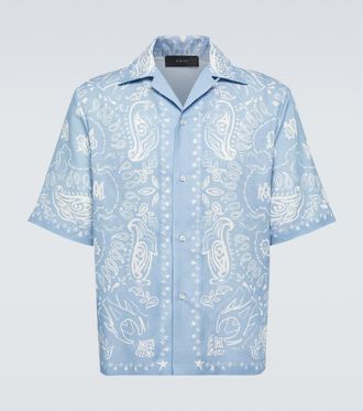 Amiri Camicia bowling Bandana in lino e cotone