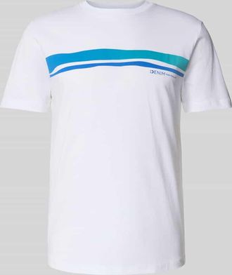 Tom Tailor Denim Regular Fit T-Shirt aus reiner Baumwolle in Weiss, Gr&ouml;&szlig;e XXL