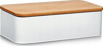 ZELLER Chlebak Caja Para Pan Blanco Metal Bamb&uacute;