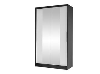 Mirjan24 Mobilier1 - Armario Closico 163, Negro + Blanco, 200x100x58cm, Puertas De Armario: Correderas, N&uacute;mero De Estantes: 0