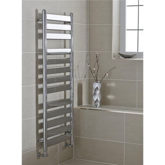 Clifton Vertical Bathroom Towel Radiator 1306mm (H) x 500mm (W) in Metallic Silver