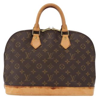 Louis Vuitton Alma Handbag Monogram Canvas Brown Canvas Handbag (Pre-Owned)
