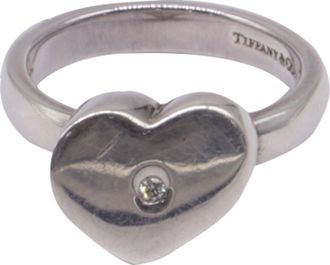 Tiffany & Co. Diamond Paloma Picasso Modern Heart Ring in Silver Metal