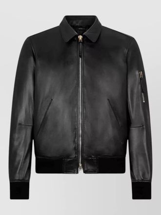 Tom Ford lamb leather collared jacket