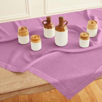Solino Home Linen Table Throw - Classic Hemstitch, 52 x 52 Inch, 52 x 52 Inch in Violet at Nordstrom, Size Medium