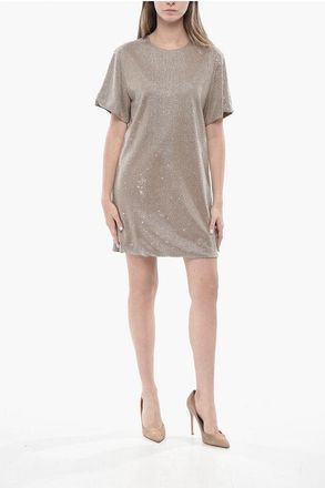 Giuseppe Di Morabito Straight-Fit Sheath Dress With All-Over Crystals size 42