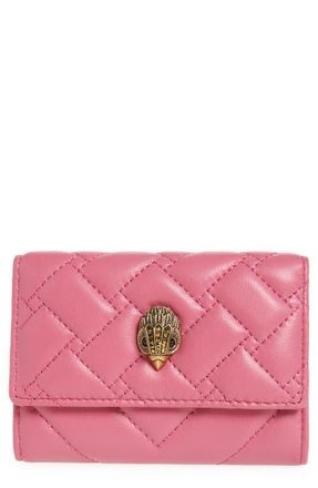 Kurt Geiger Flap Multi Leather Trifold Card Holder in Pink at Nordstrom