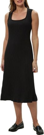 Michael Stars Sofia Wide Rib Sleeveless Cotton Blend Knit Midi Dress in Black at Nordstrom, Size X-Small