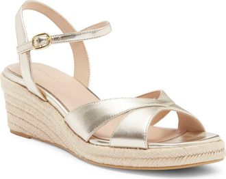 Stuart Weitzman Miami Espadrille Wedge Sandal in Platino at Nordstrom Rack, Size 6.5