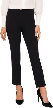 Halogen High Waist Side Slit Straight Leg Pants in Rich Black at Nordstrom Rack, Size 8