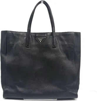 Prada Saffiano Black Saffiano Tote Bag (Pre-Owned)