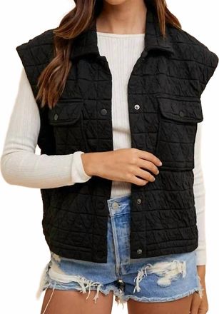 Entro Soft Quilted Vest In Black