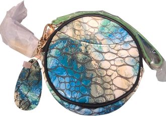 Fab By Fabienne Chapot Francesca Croco Embossed Tassel Detailed Coin Purse In Teal