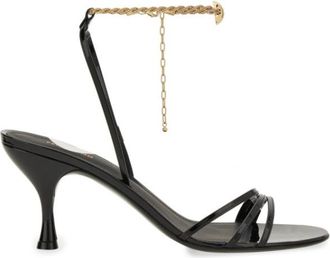 Ferragamo Black Open Toe Heels