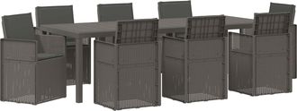 vidaXL Conjunto De Comedor De Jard&iacute;n 9 Uds. Gris Claro Y Antracita Pp Vidaxl