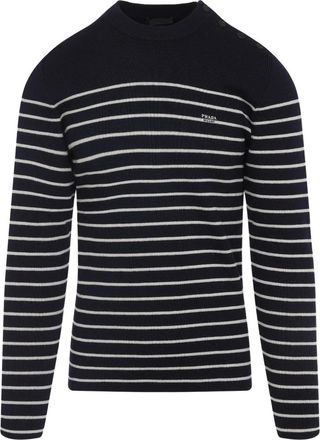 Prada Striped Wool Crew-neck Sweater