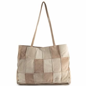 Chanel Beige Brown Suede Tote Bag (Pre-Owned)