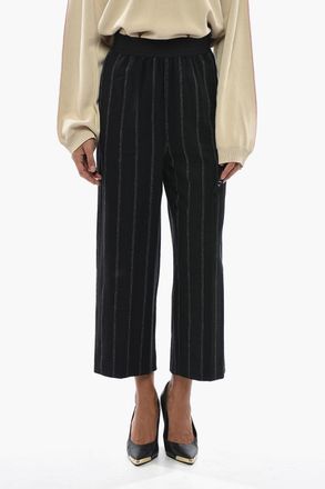 Stella McCartney Pantaloni in Lana a Righe con Elastico in Vita Stella McCartney