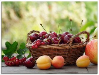 Artland Glasbild »Frische Früchte Körbchen« Lebensmittel 1 Stk. tlg. in verschiedenen Grössen