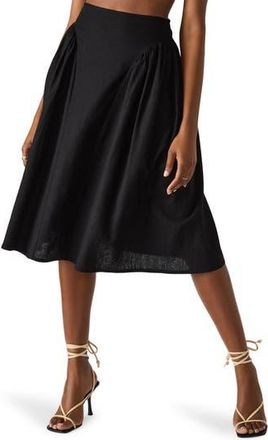 Steve Madden Brooklyn Linen Blend Skirt in Black at Nordstrom Rack, Size 0