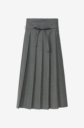 Fabiana Filippi Karierter Midi-Faltenrock aus Wolle und Seide