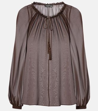 Tom Ford Sheer silk georgette blouse