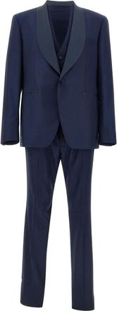 Tagliatore Completo tre pezzi con revers a scialle - Blu