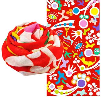 Pylones Scarf/Pareo Coloured Walk - Celebration - 100 x 180 cm, Red, 100 x 180 cm