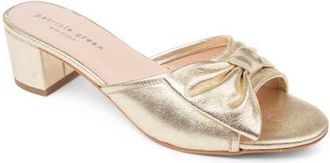 Patricia Green London Bow Block Heel Slide Sandal in Gold Leather at Nordstrom, Size 10