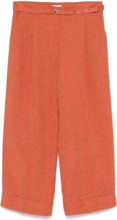 Liu Jo Linnen Broek - Dames - Wijde Broeken - Oranje - S - Linnen - Broeken