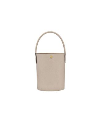 Longchamp Russian Leather Cowhide Bucket Bag - Beige