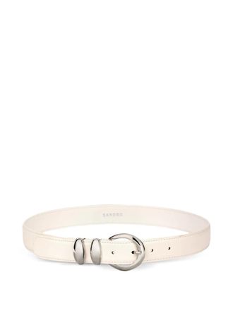 Sandro smooth leather metal buckle belt - Neutrals
