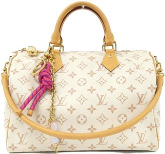 Louis Vuitton Beige Coated Canvas Boston Bag (Pre-Owned)