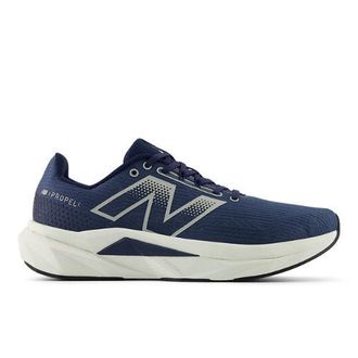 New Balance Mens FuelCell Propel v5 in Blue/Grey/White Synthetic, size 6.5