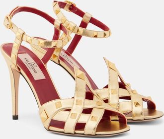 Valentino Garavani Studdy metallic leather sandals