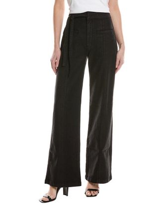 Hudson Tie-Waist Pintucked Linen-Blend Trouser